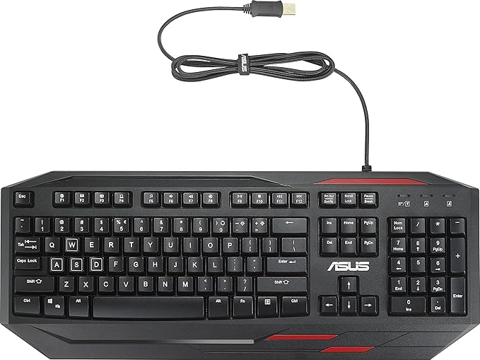asus 华硕-asus gk100 发光游戏键盘(有线,可编程,防水,防鬼,德式版)